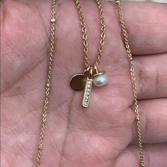 Double necklace with pearl pendant - Picture 4 of 5